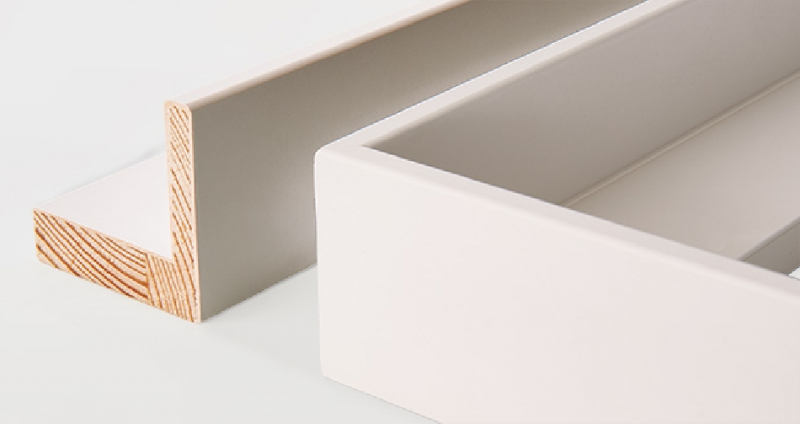 Marco universal para caja expositora, marco blanco, profundidad corta,  calidad personalizada, marco de madera real (tapete gris pardo de 16 x 16